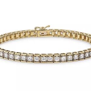 Elegant 5 Carat Diamond & Gold Tennis Bracelet